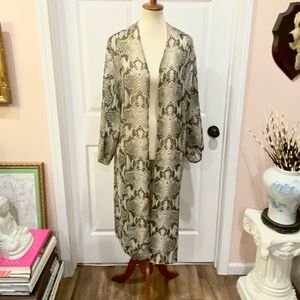 Audrey Sheer Snakeskin Long Kimono Gown OS